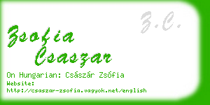 zsofia csaszar business card