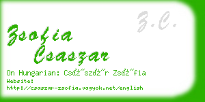 zsofia csaszar business card